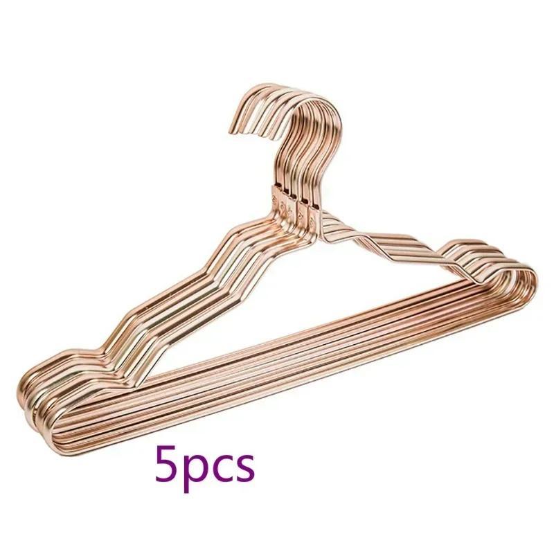 5 PCS/Set Aluminum Alloy Clothes Hanger Adult Clothes Hanger Sliding Seamless Metal Clothes Hanger Wardrobe Storage Rack