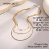 GEMCHIC Women's Stainless Steel 3-Layer Layered Chain Necklace Titanium Steel Paperclip Chain Versatile Choker Wholesale