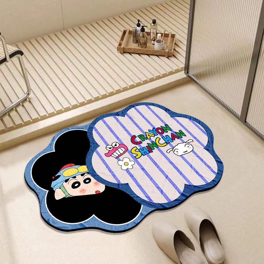 Crayon Shin-chan Quick-Dry Bathroom Diatomite Floor Mat - Non-Slip Absorbent Foot Pad