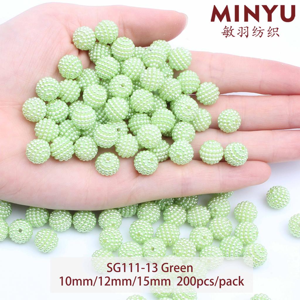 2024 Hot Sale Candy Color 10mm 12mm 15mm Round Resin Plastic Beads Bayberry Ball for Jewelry Bags Making