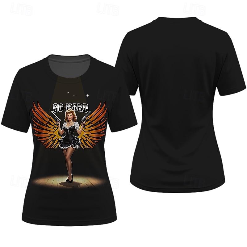 T-shirt Retro Poster Retro Girl Graphic For Women's Adults' Masquerade 3D Print Vacation Party
