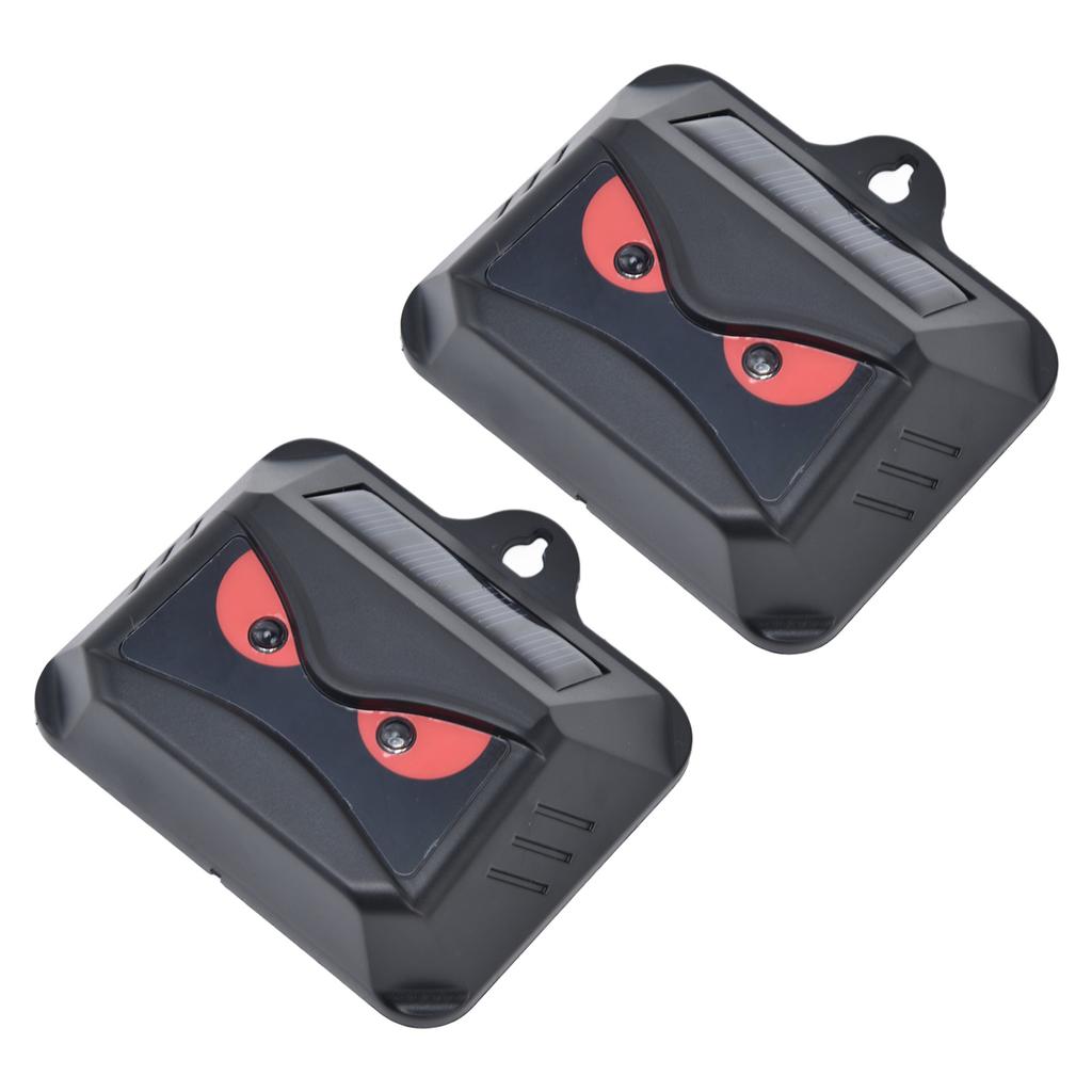 2pcs Animal Repeller Red LED Strobe Lights Waterproof Design Solar Automatic Charging ABS Housing