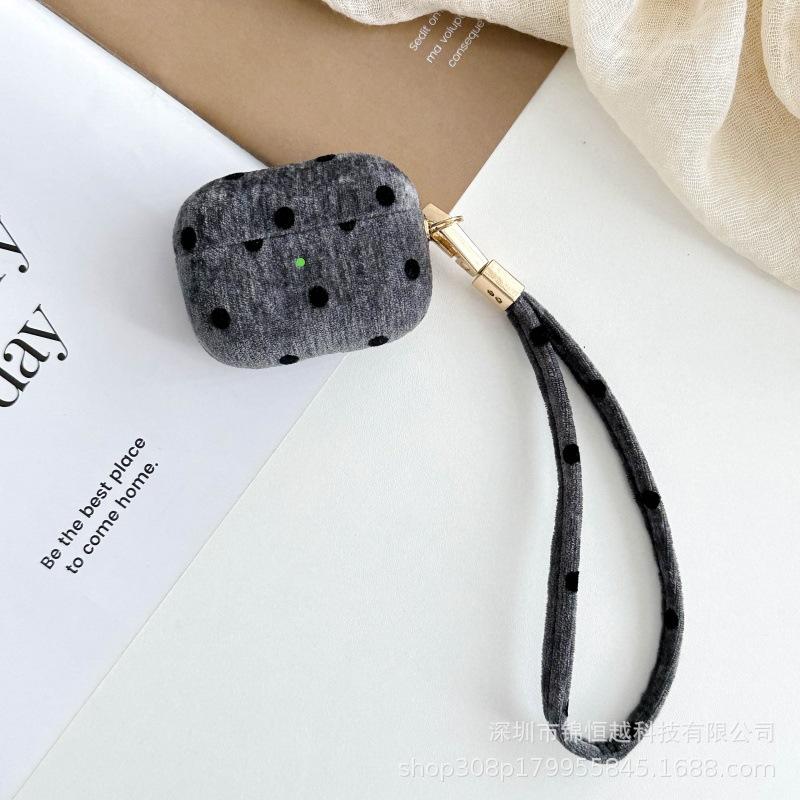 Suitable for AirPods 1 generation wireless earphone cover first generation polka dot fine velvet shell pro1 generation third generation hard case