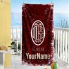 Ac Milan Personalized Text Beach Towel Super Soft & Absorbent Ideal for Travel Outdoor Swim Pool Yoga Surf Camping Hiking Gym Gift Holiday