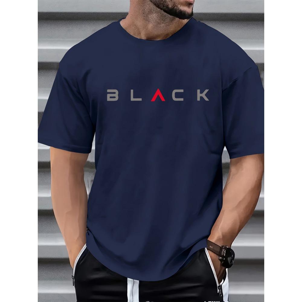 Summer Men's Pure Cotton Casual Sports Loose Printed Comfortable Round Neck Short Sleeved T-shirt Top