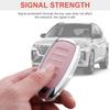 For Hyundai Key Fob Cover with Keychain, Pink Leather Key Case Protection Shell Fit for 2022 2021 2020 Hyundai Sonata Santa Fe T