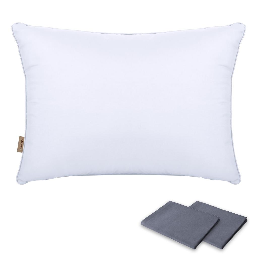 Seimin Lab [Made In Japan] Luxury Hotel-Quality Washable Pillow with Two Covers, Adjustable Height, Comfortable Sleep, Neck Relief, 3D Construction,