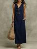  summer European and American new independent station dress women's sleeveless v-neck elegant long dress