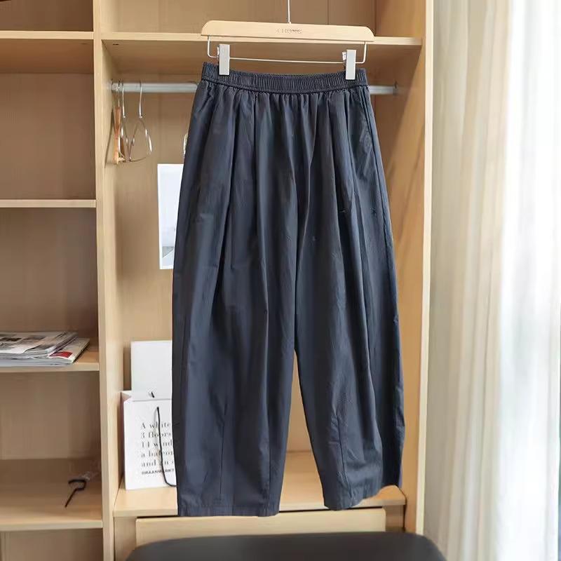 

Quick-dried Carrot Pants for Women In Summer, Thin Eight-point Wide-legged, Small, Nine-point Ice Silk Casual Harun Paper Pants XXL