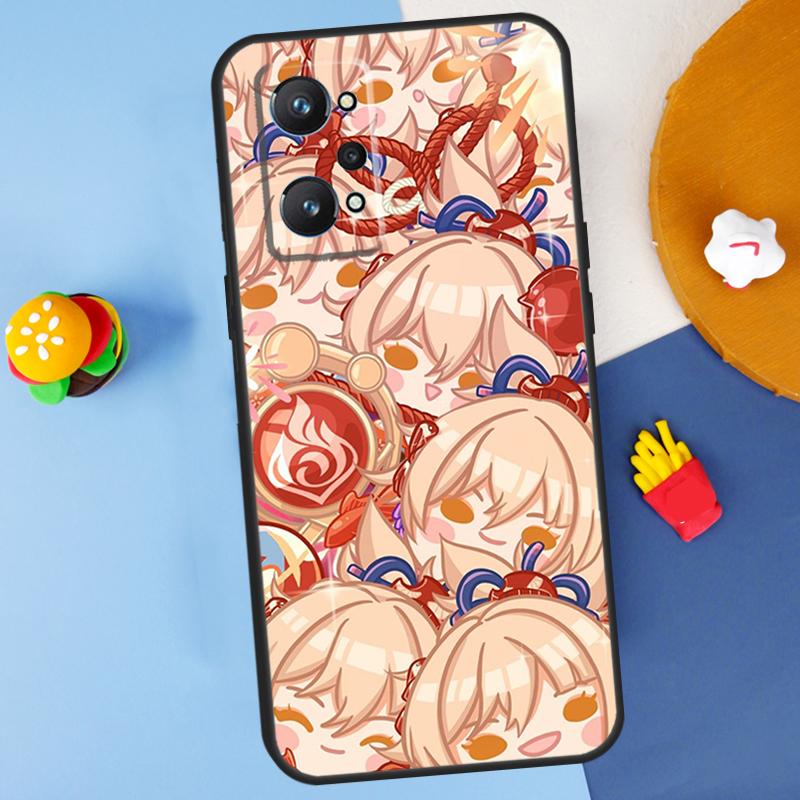 Cute Cartoon Genshin Impact For Realme GT7 Pro GT 6T 6 5 C67 C61 C55 C53 C51 C21Y C25S C75 10 11 12 13 14 Pro Plus Case