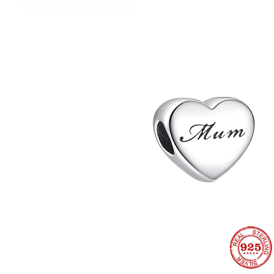 Nový Měděný Bratr Sestra Máma Táta Syn Dcera Manželka Srdce Přívěsek Korálek Pro Ženy Pasuje na Originální Náramek Diy Šperky