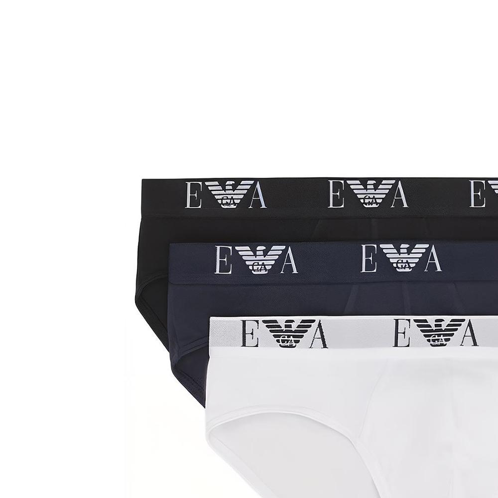 Emporio Armani Ss25 Logo Print Elastic Triangle Underwear 3-Pack Men Underwear 111734CC715-56110