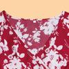 GMXIA Summer Women's V-Neck Tie Belt Large Size Red Dresses