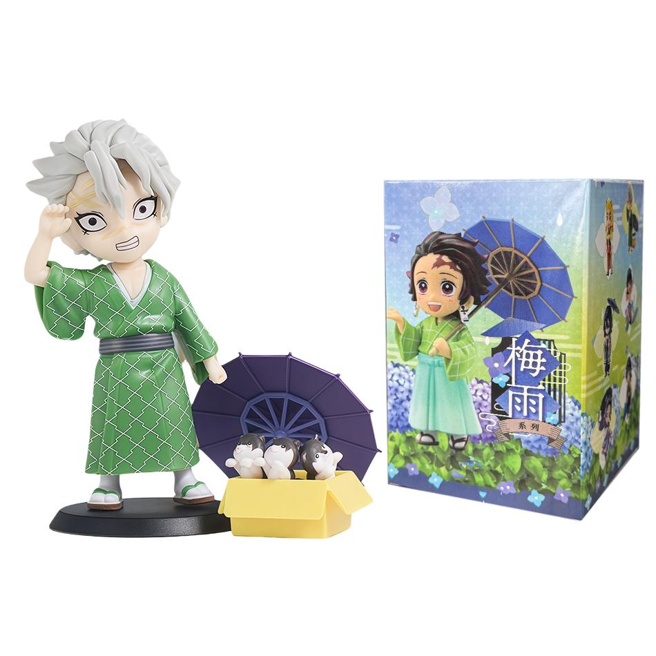 Latest 1-12Pcs Figurine Plum Rain Series Kochou Shinobu Tomioka Giyuu Mitsuri Figurine Plaything Gift For Kids