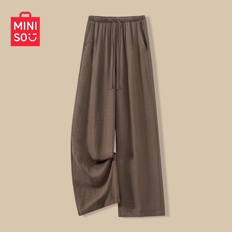 MINISO Women s Summer 2026 Lightweight Linen Blend Wide-Leg Pants XL
