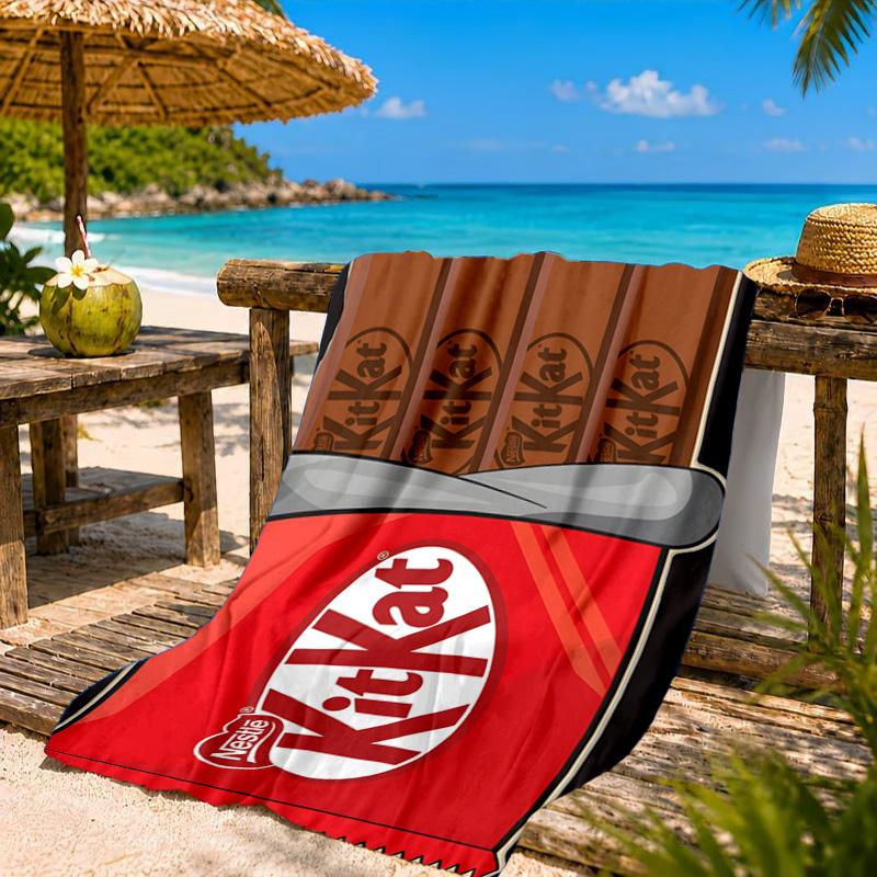 1PC Kit-kat Beach Towel for Adults/Family ,Beach Towel, Ultra Absorbent Quick-Drying Pool Towels for Travel, Swimming, Camping Gift