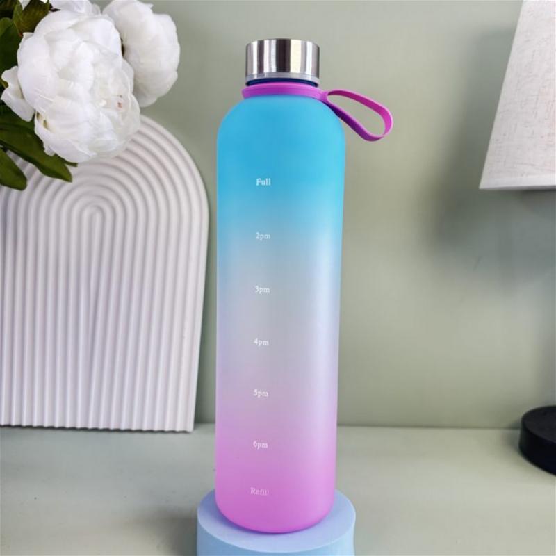 1000ML Handle Scrub Gradient Water Bottle, Large Capacity Space Cup for Outdoor Sports and Portable Use sports water bottle 1000ml