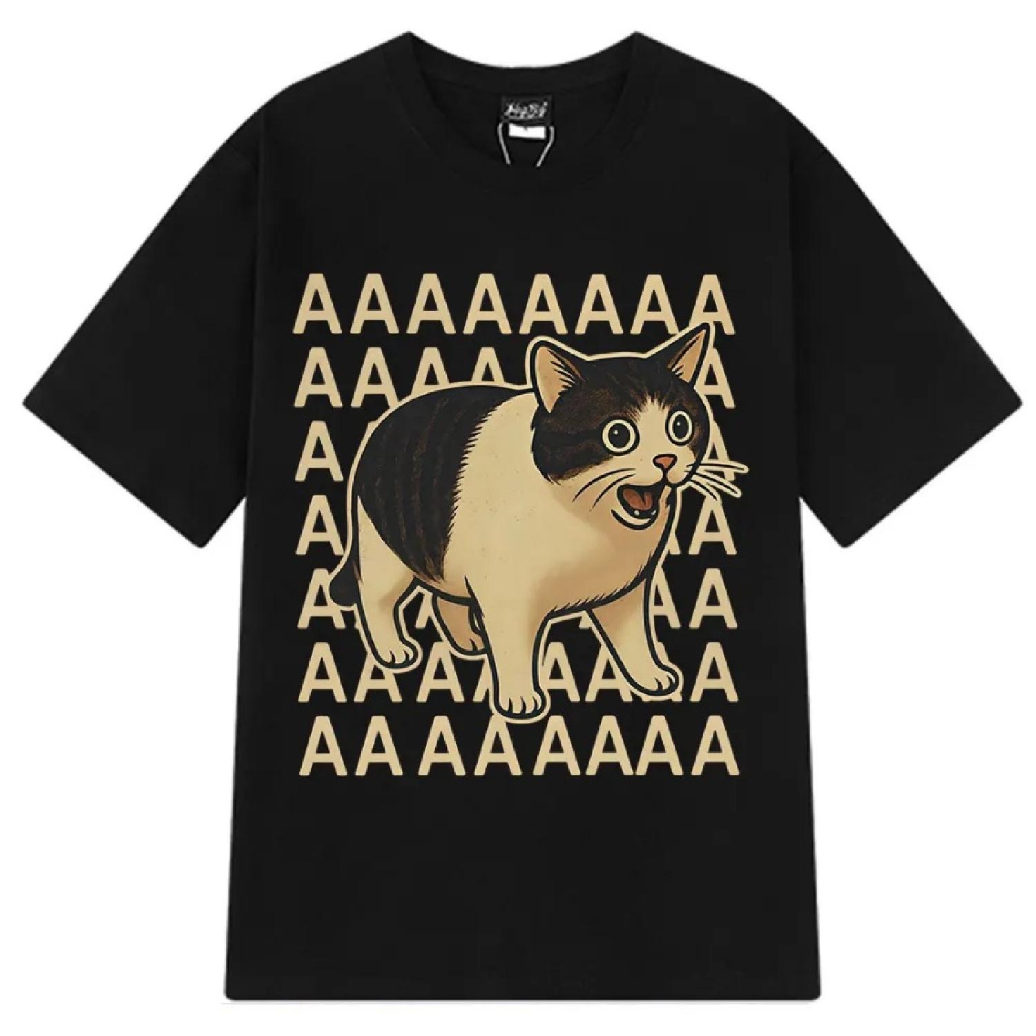 

Cute Cat Funny Meme Graphic T-shirt Women Fashion Oversized T-shirt Short-sleeved Loose Casua Harajuku T-shirts Tops XXXXXL чорний