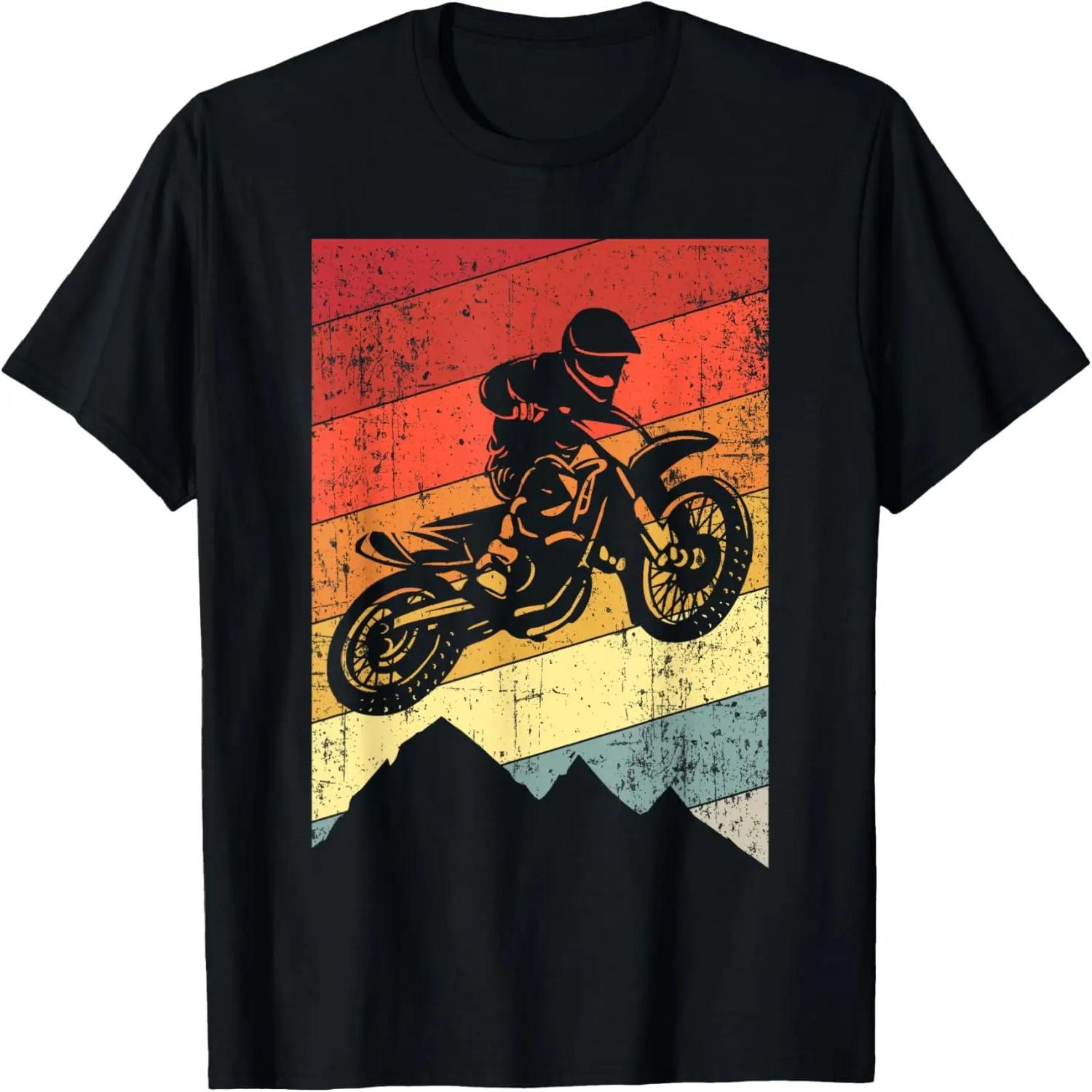 Motocross Bike Vintage Dirtbike Gift Racing Retro Dirt Bike T-Shirt S чёрный
