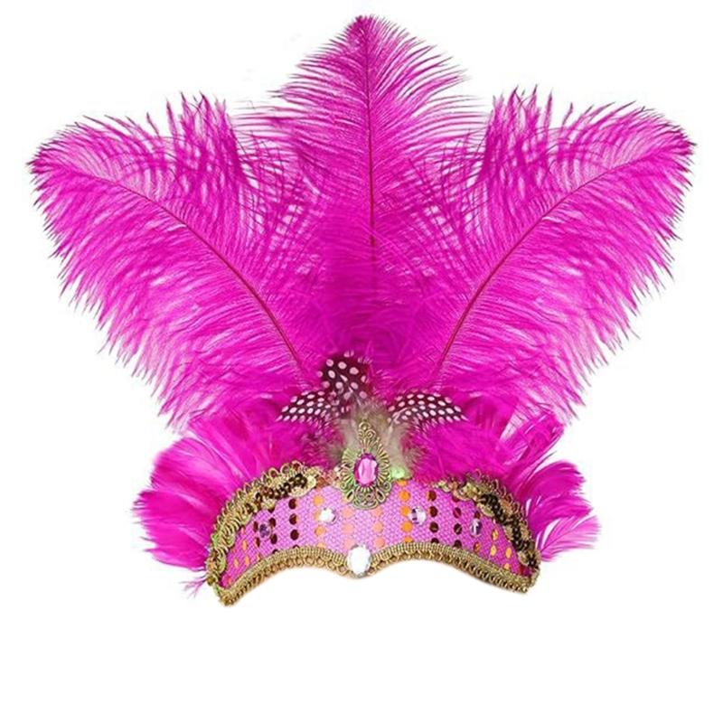 Ostrich Headdress Halloween Headwear Fascinator Decorative Headbands Unique for Women Party Costume