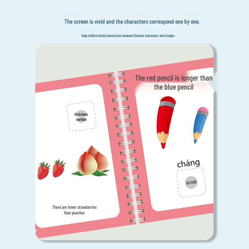 Quiet Book: Traditional Chinese Character Flashcards & Sticker Book for Early Childhood Education