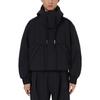 Li Ning X Jackie Chan Kung Fu Serie Einfarbige Kapuzenjacke mit Reißverschluss und Kordelzug Locker Jacke Herrenjacke Schwarz AJDSA31-1