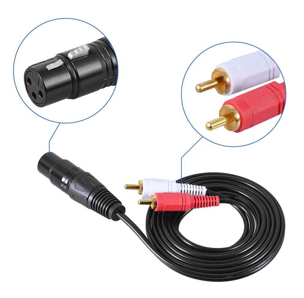 

2RCA Male to XLR Unbalanced Audio Cable, 1.5m 1.5 meters