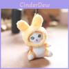 Fluffy Plush Toy Adorable Cat Rabbit Keychain Soft Stuffed Animal Doll