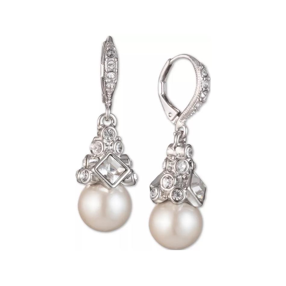 Givenchy Logo Imitation Pearl Earrings Women earrings Silver 1494568 F,Silver