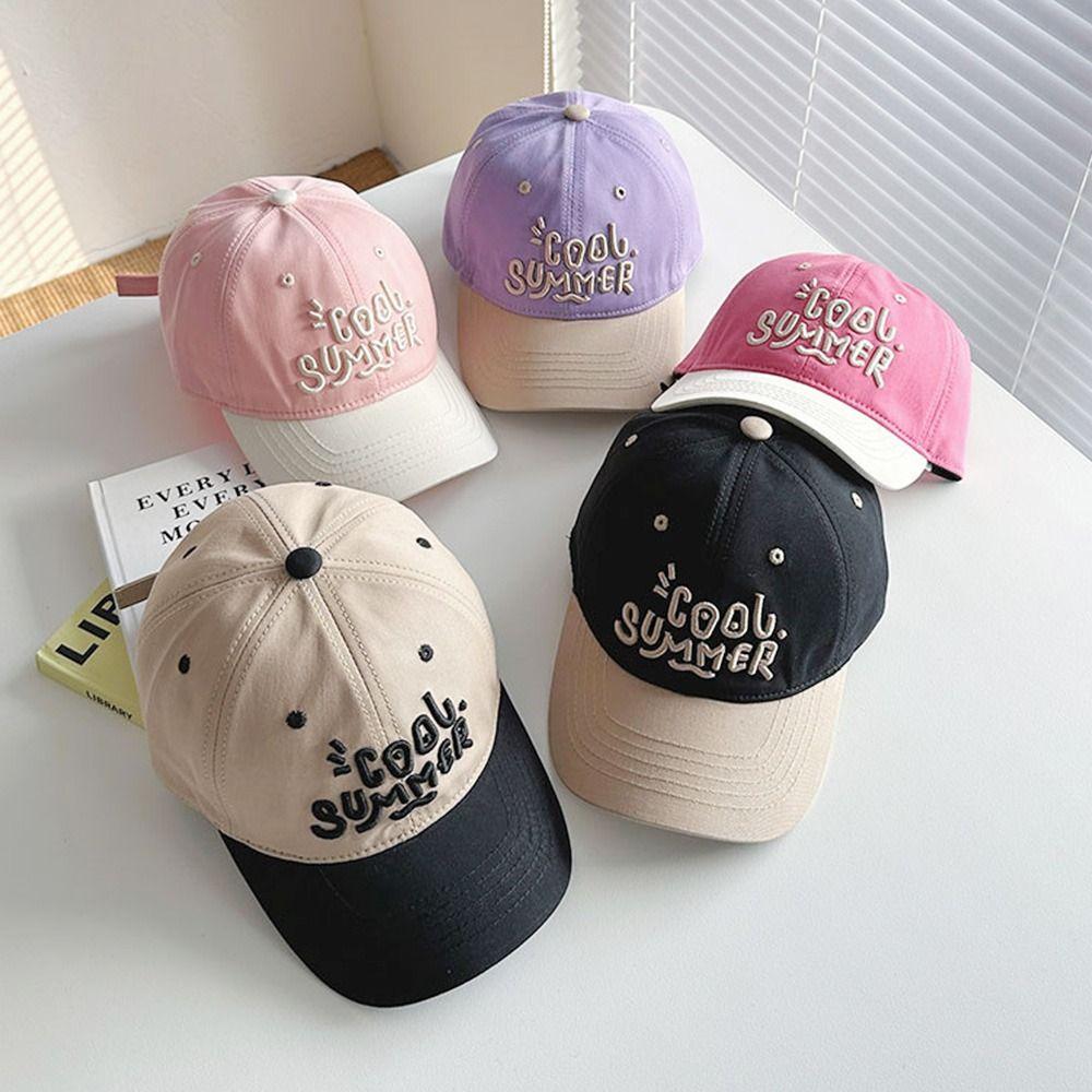 2-7 Years Letter Embroidery Kids Baseball Caps Adjustable Beach Cap Cute Peaked Hat  Children