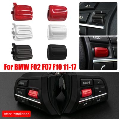 1 Pair Car Multi-function Steering Wheel Key Control Knob Switch Buttons For BMW 5 6 7 Series F10 F02 F30 F07 Red Black Silver