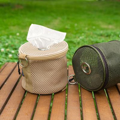 Outdoor Tissue Case Portable Roll Paper Storage Bag with Hook Hanging Napkin Holder Toilet Paper Storage Box for Camping Hiking