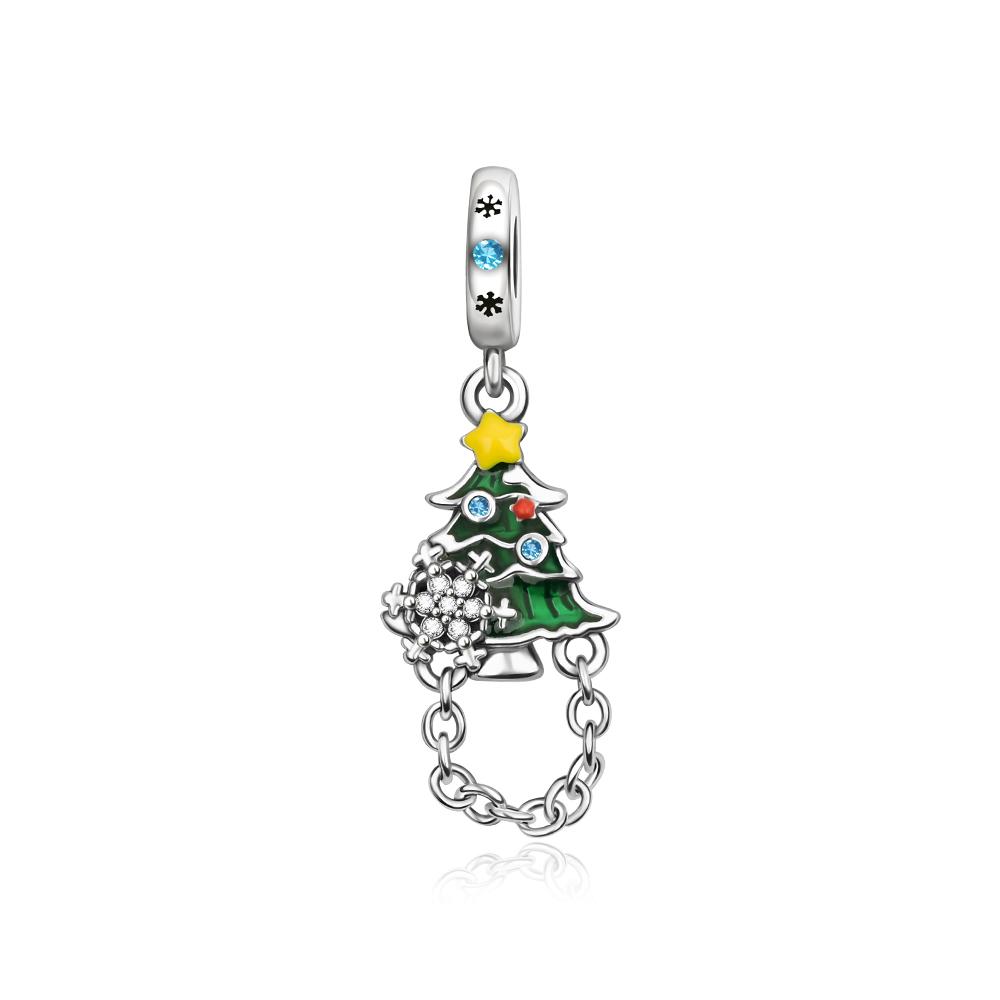 Christmas Original Copper Charms Snow Santa Claus Earrings Beads Fit Necklace Bracelets Diy Gifts Fine Jewelry