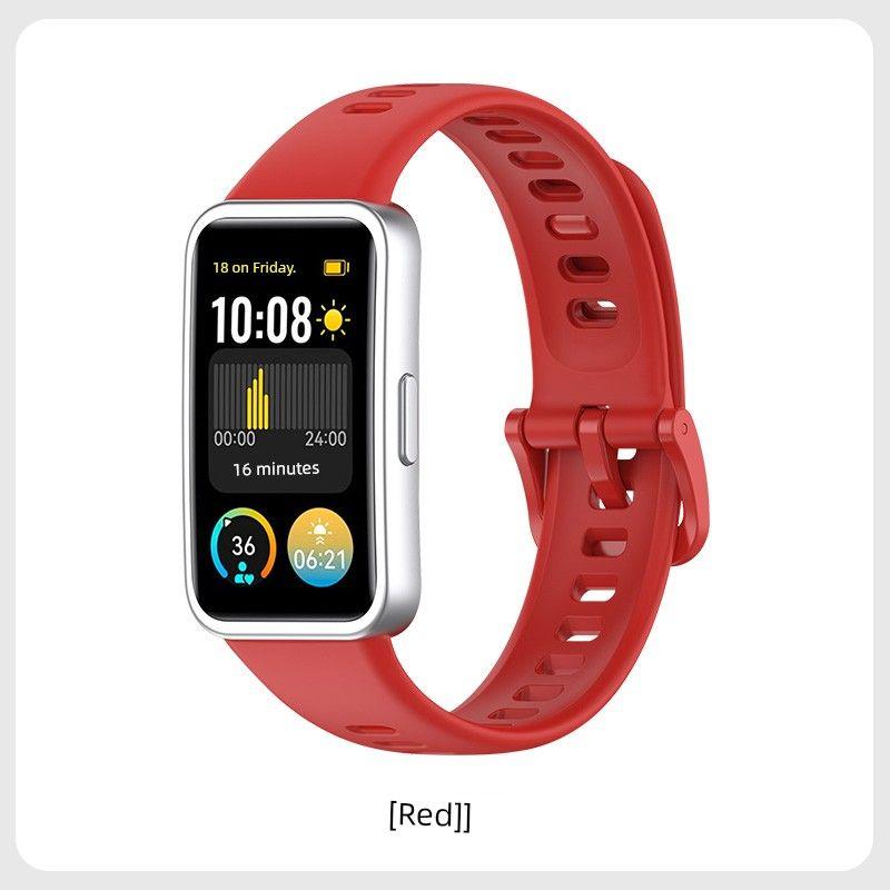

Out NFC Version Applicable Band8 Smart Athletic Bracelet Wrist Strap Soft Clinch round Hole Huawei Qingyun Ha580 Replacement Accessories Men and Women Buckle strap [red]] Applicable: Huawei bracelet 10