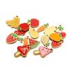 5Pcs Stainless Steel Cute Mushroom Enamel Fruits Small Cherry Charms DIY Kids Necklace Children Bracelet Jewelry Earrings Making