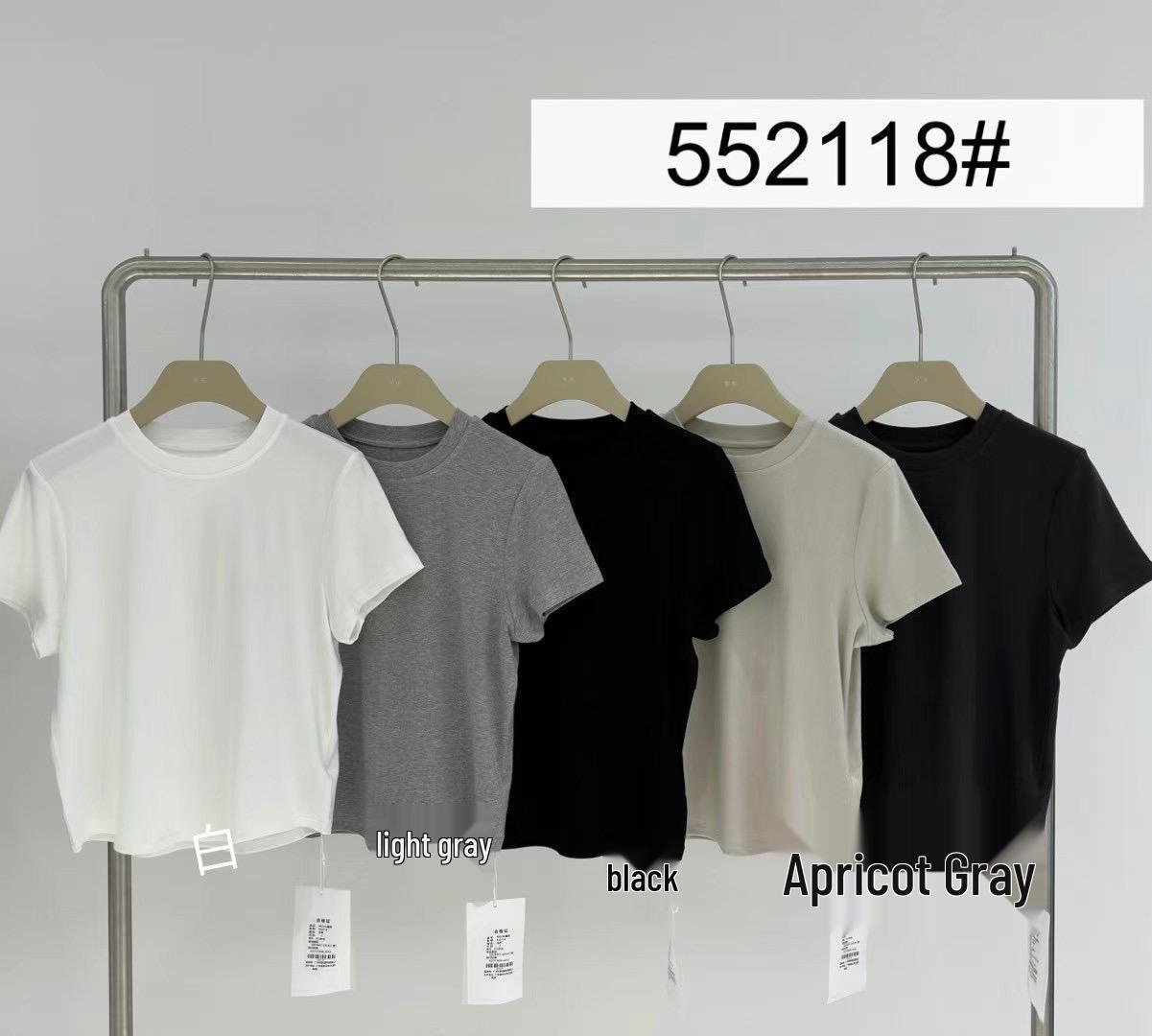 

Женский короткий топ Makuqie свободного кроя в корейском стиле - Большой размер, Повседневная футболка с круглым вырезом, Весна/Лето One Size светло-серый