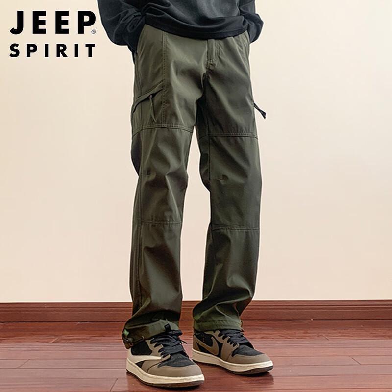 JEEP SPIRIT Men's Loose Straight Fit Cargo Casual Pants