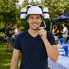 Nakrętka na napój ze słomką, Kapelusz do picia dla dorosłych, Plastikowy hełm na leniwe picie, Kreatywny kapelusz na piwo na przyjęcia urodzinowe festiwale biuro domowe