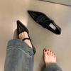 Fashion Elegant Versatile Women Pumps 2025 New Style Pointed Toe Mid Heels Shoes Fashion Outside Casual Buckle Comfy Women Shoes