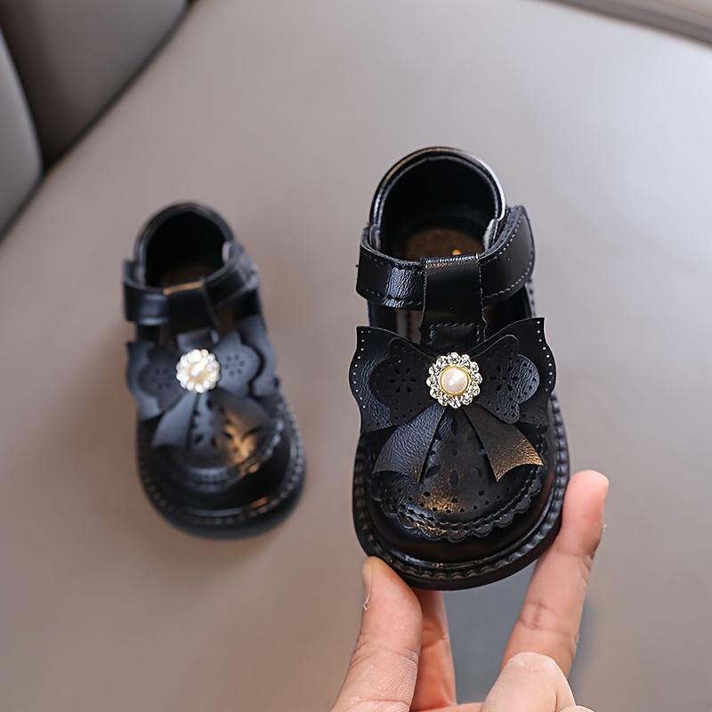 

Casual Cute Solid Color Bowknot Oxford Flat Shoes for Baby Girls, Comfortable Lightweight Walking Shoes for Spring and Autumn 26 чорний