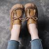 Autumn New Retro Handmade Genuine Leather Casual Soft Round Toe Women Flat for Adult Women Elegant Style
