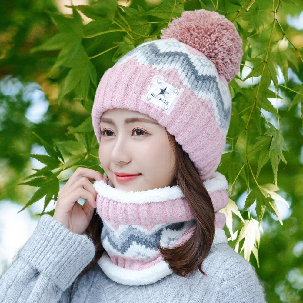 Soft Scarf and Hat Set Elastic Hooded Thermal Cap Korean Style Cold Proof Scarf Outdoor