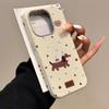 Ins Vintage Dachshund Black Stripe Polka Dot Print Phone Case For iPhone 11 12 13 14 15 16 Pro Max XS X XR 7 8 16 Plus 16E Cover