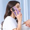 For Samsung Galaxy S25 Ultra Case with Ring Kickstand Marble Pattern Electroplating TPU Back Cover