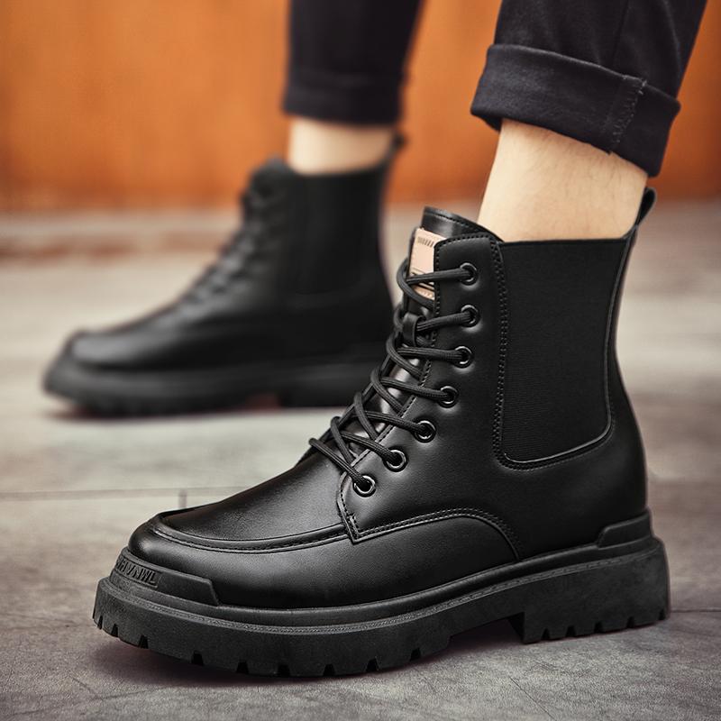 Men's High Top Casual Boots Breathable Four Season New Soft Sole Non Slip Comfort Boots Fashion Outdoor Boots Male Tooling Shoes