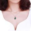 Zhenrong Silver Necklace with Green Chalcedony Pendant - Korean Style Jewelry, Fashionable and Simple Design