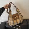 Cartoon puppy backpack bag women's new college plaid tote bag large-capacity shoulder bag