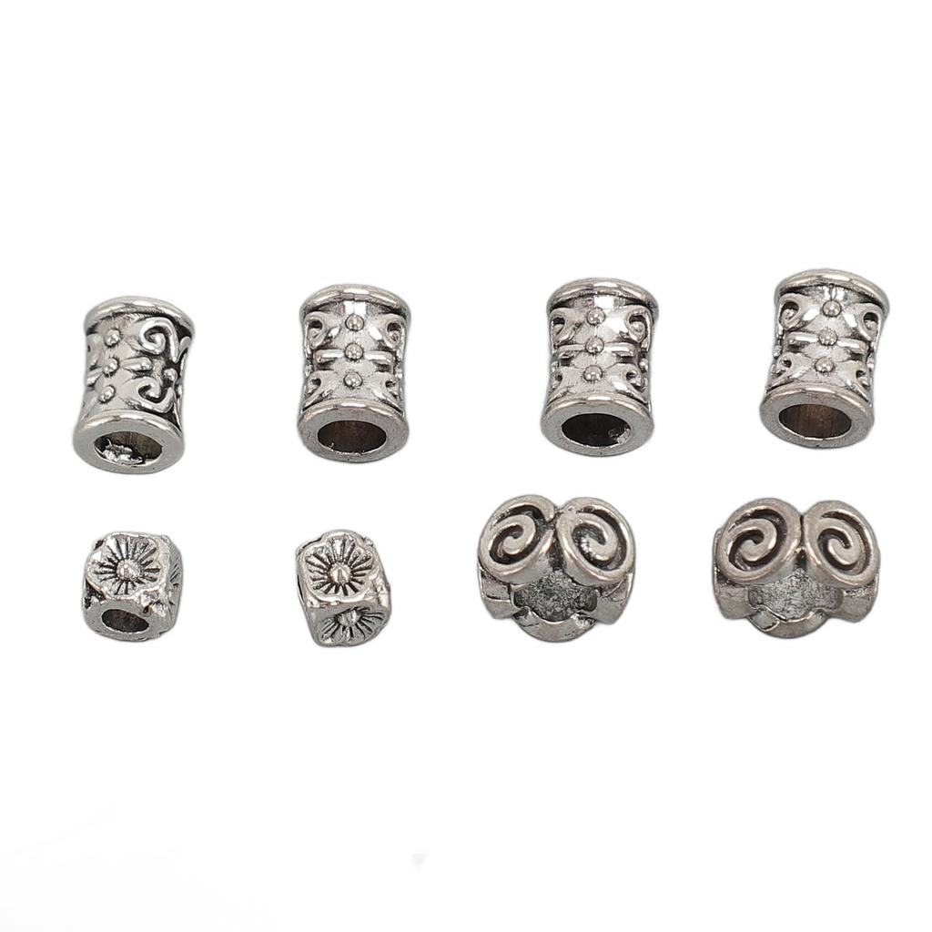 120pcs Dreadlocks Beads Vintage Hair Braid Rings Alloy Cuffs Braiding Hair Accessories for Jewelry Making