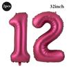Giant 32 Inch Number Balloon Set Metallic Rose Red Foil Helium Balloon Kit DIY Happy Birthday Party Decor Kids Adult Anniversary