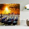 Sunset Dusk Beach Palm Tree Seaside Scenery Fabric Shower Curtain Waterproof Bath Curtains For Bathroom Decorate With 12 Hooks